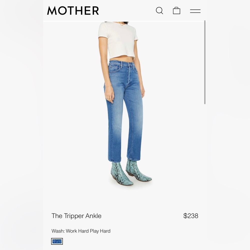 MOTHER The Tripper Ankle Jeans - Light Blue